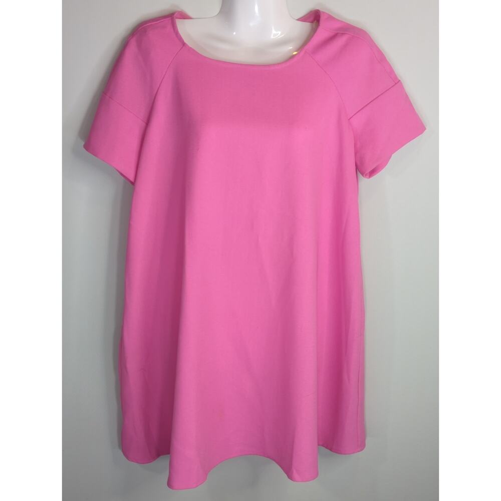 Hot & Delicious Pink Raglan Blouse Top Womens M Crew‎ Neck Babydoll Barbie